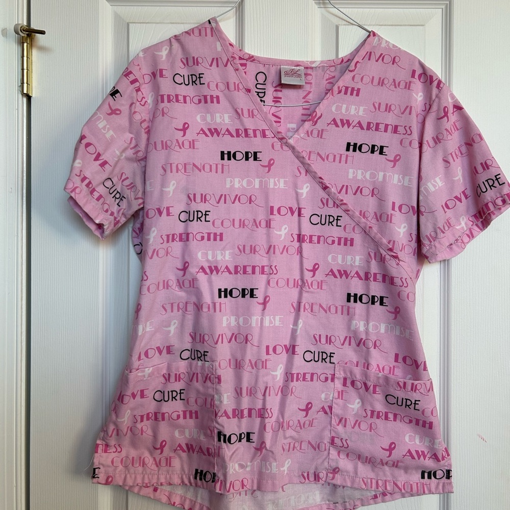 Women’s Breast Cancer Awareness Scrub Top